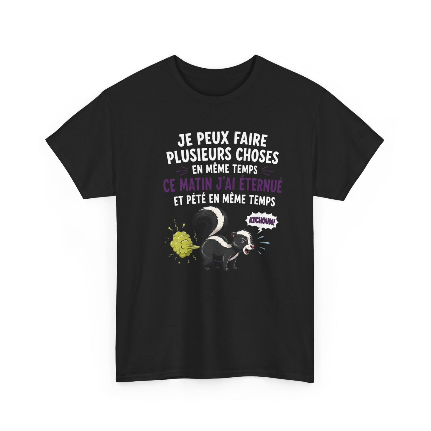 Tee-Shirt Homme et Femme Humour – Putois Drôle Multitâche – Cadeau Original Amusant pour Amoureux des Animaux