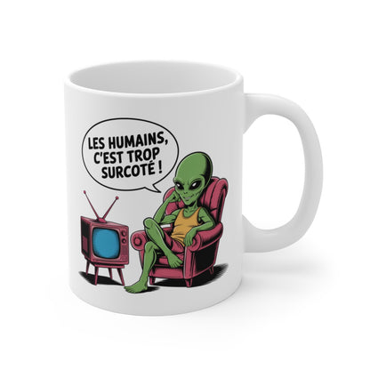 Tasse Alien Humour Pop Culture – Mug Céramique Citation Drôle Français – Cadeau Original Geek 325ml