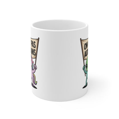 Tasse Alien Licorne Humour – Mug Céramique Citation Drôle Français – Cadeau Original Geek Fantaisie 325ml