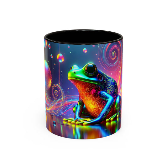 Mug Grenouille Psychédélique Colorée – Tasse Art Néon Fantaisie avec Effet Rainbow et Univers Abstrait – Cadeau Original 325ml