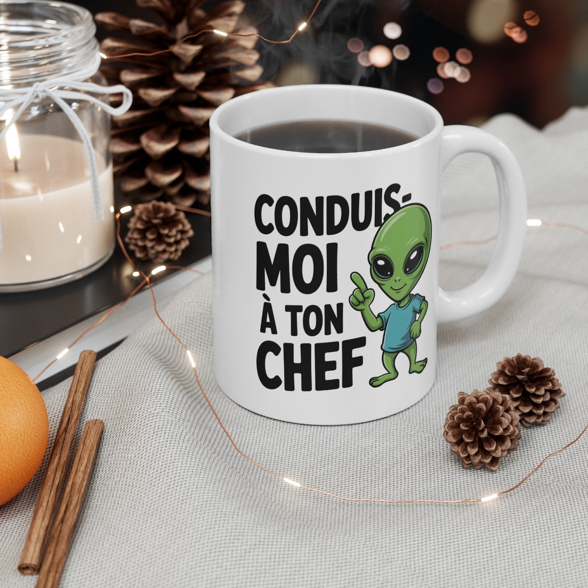 Tasse Alien Humour – Mug Céramique Citation Drôle Français – Cadeau Original Geek 325ml