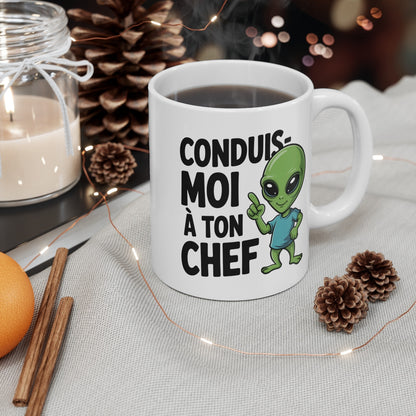 Tasse Alien Humour – Mug Céramique Citation Drôle Français – Cadeau Original Geek 325ml