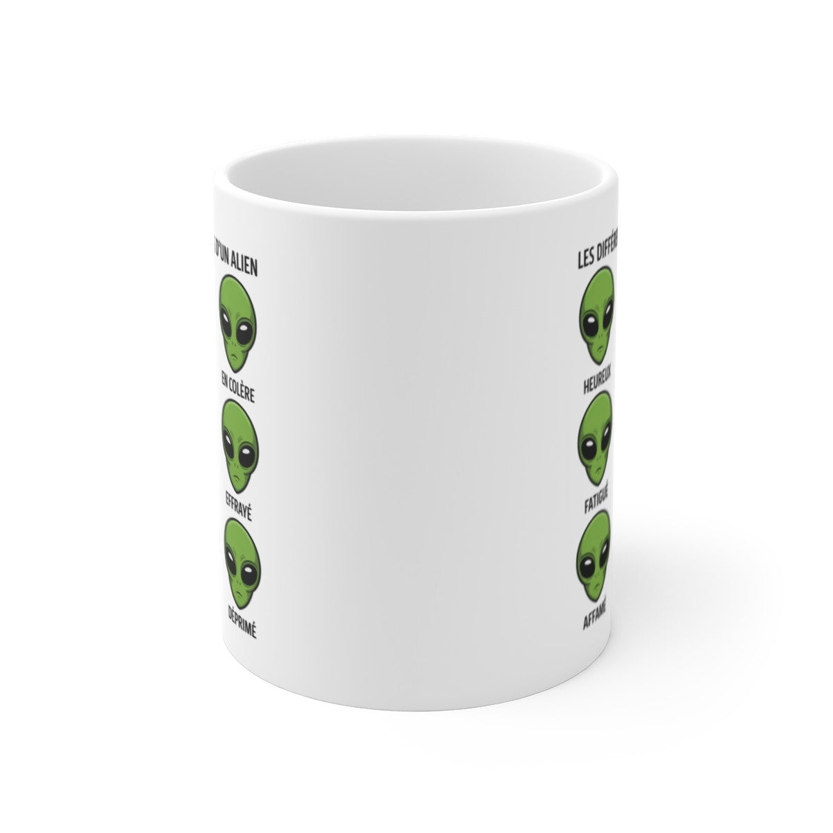 Tasse Alien Humour – Mug Céramique Les Différentes Humeurs Français – Cadeau Original Geek 325ml