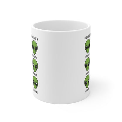 Tasse Alien Humour – Mug Céramique Les Différentes Humeurs Français – Cadeau Original Geek 325ml