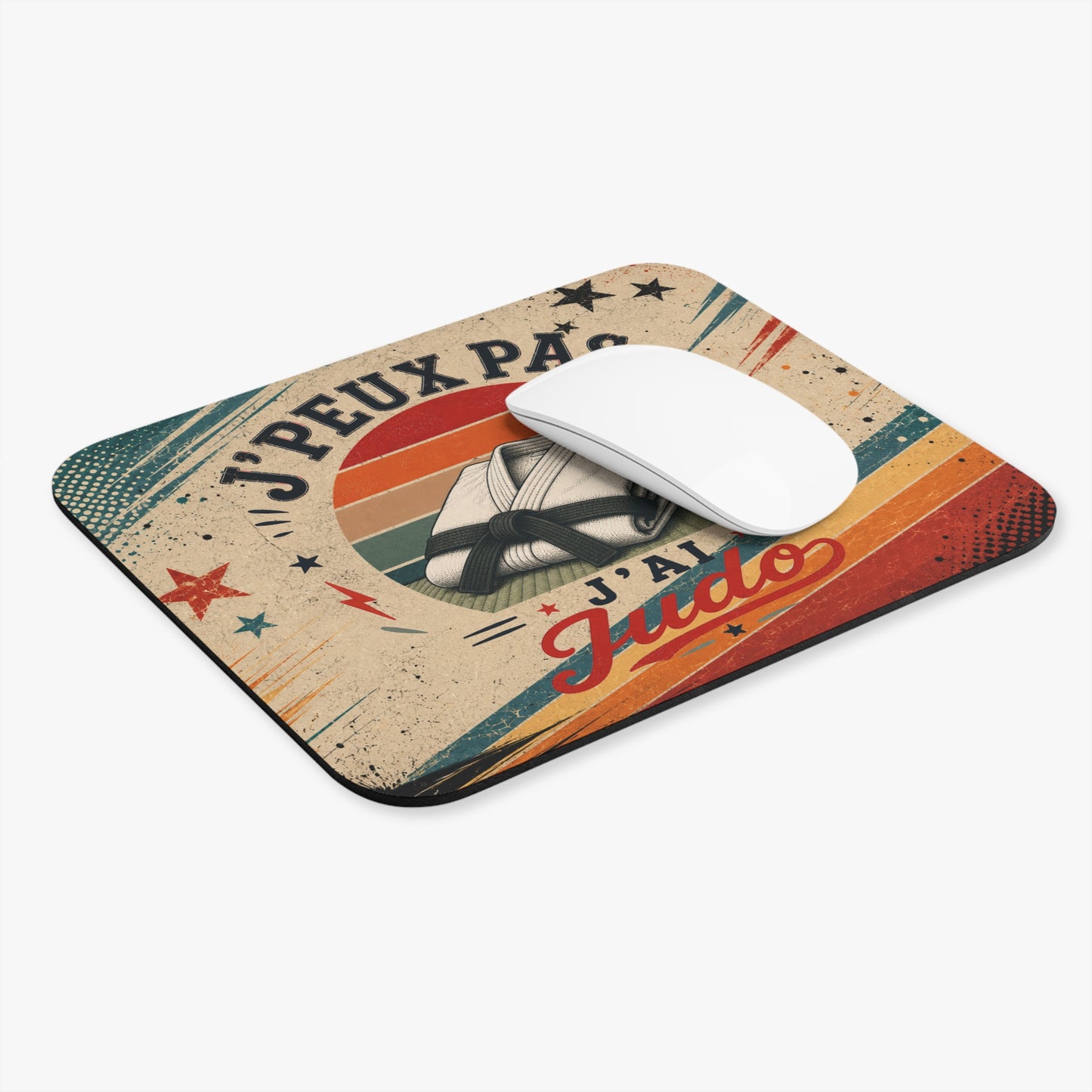 Tapis de Souris J'Peux Pas J'ai Judo Vintage – Cadeau Judo Homme et Femme – Accessoire Bureau Gamer Arts Martiaux Original