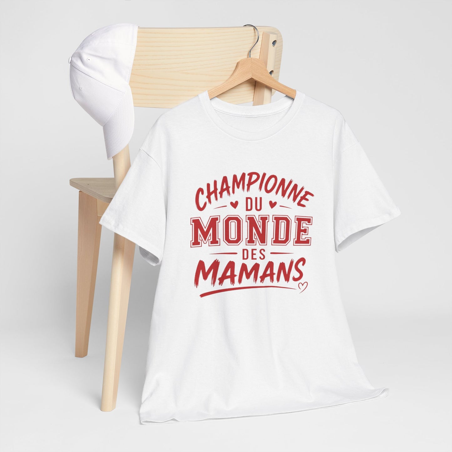 T-Shirt Maman Humour – Championne du Monde des Mamans – Tee Shirt Femme Cadeau Maman