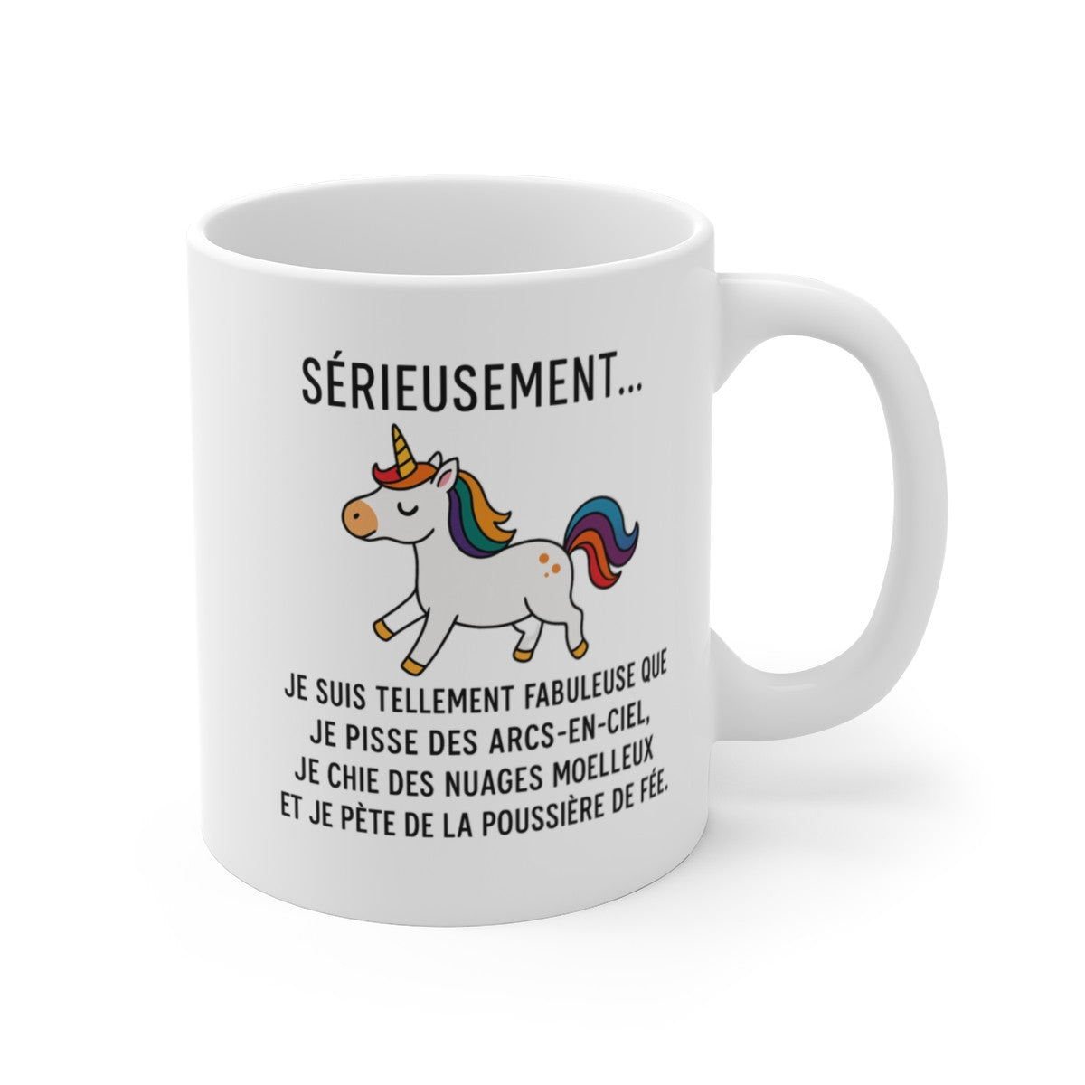 Mug Licorne Drôle – Tasse Humour Fabulouse Arc-en-Ciel – Idée Cadeau Amie, Femme, Anniversaire 325ml