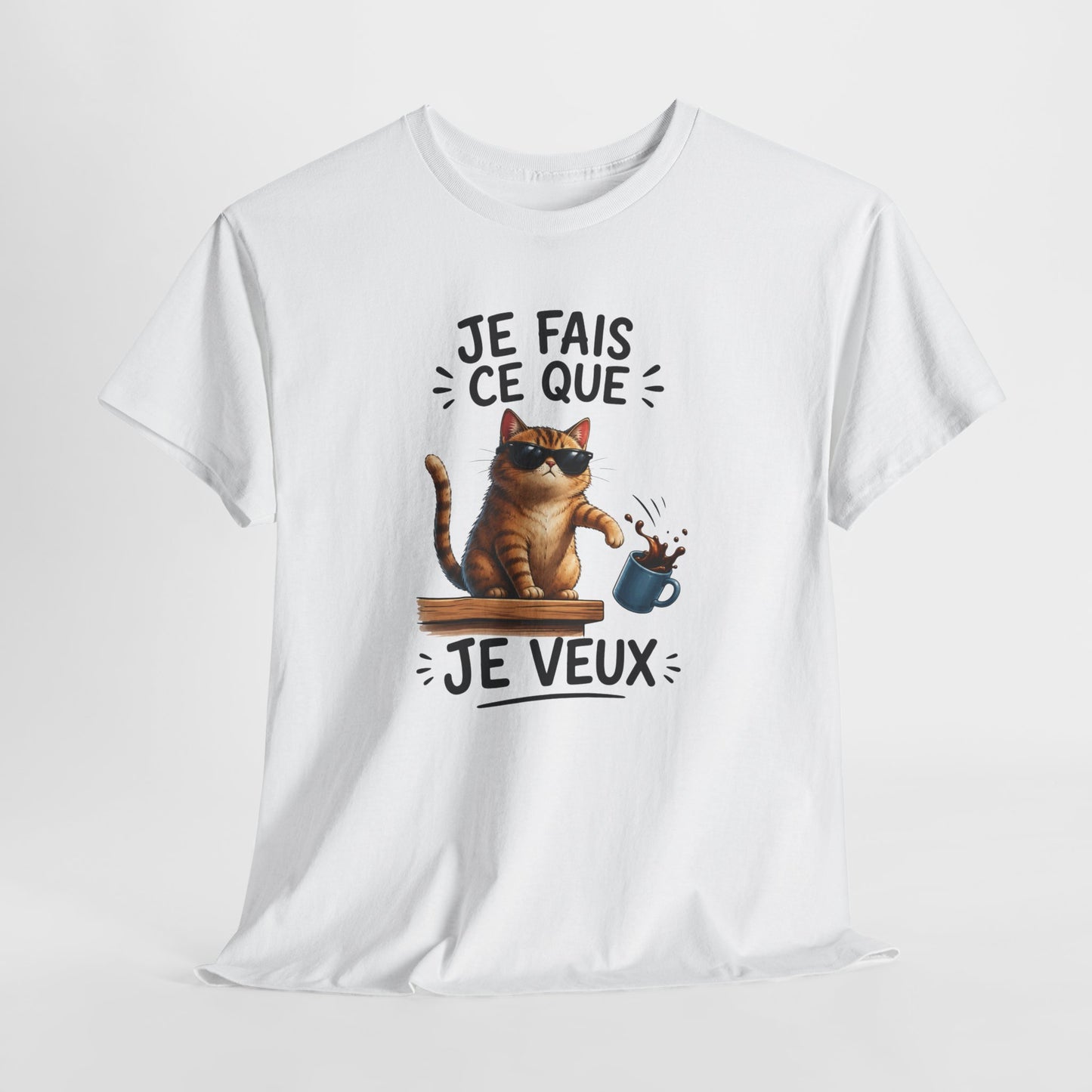 Tee-Shirt Je Fais Ce Que Je Veux – Chat Drôle Avec Lunettes – Cadeau Humour Homme Femme Adulte