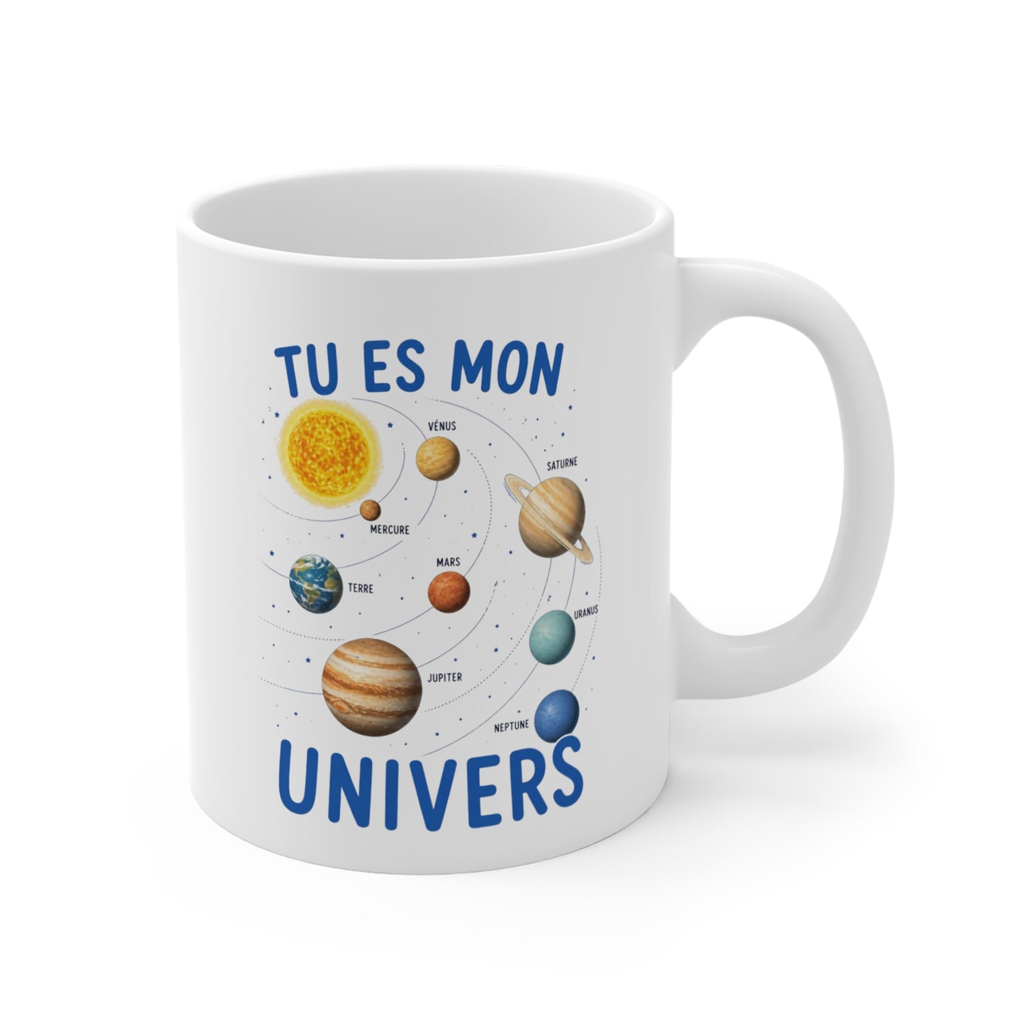 Tasse Tu Es Mon Univers – Mug Romantique Système Solaire – Cadeau Amour Homme Femme 325ml