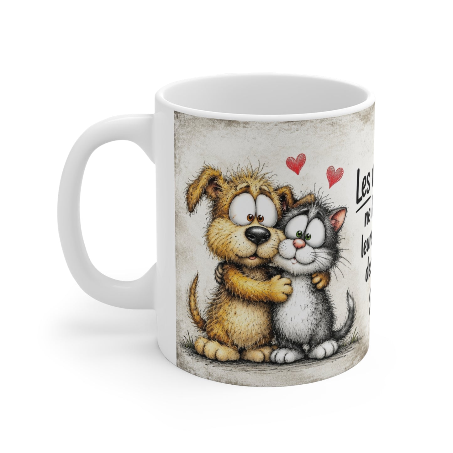 Tasse Les Vrais Amis Ne Laissent Pas Leurs Amis Faire Des Bêtises Seuls – Mug Humour Amitié Animaux 325ml