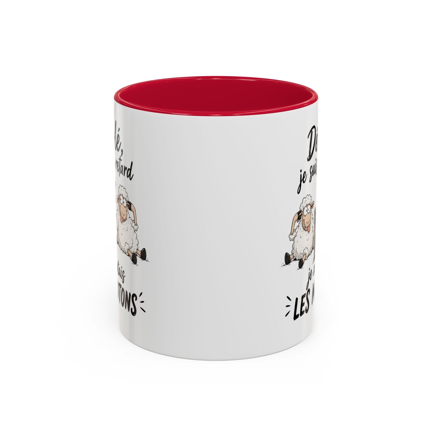 Tasse Humour Moutons – Désolé Je Suis en Retard Je Comptais les Moutons – Mug Rigolo et Original 325ml