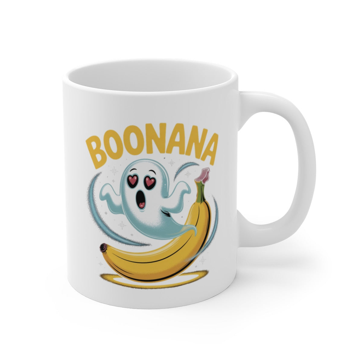 Tasse Humour Fantôme Banane – Mug Boonana Halloween Drôle – Cadeau Original 325ml