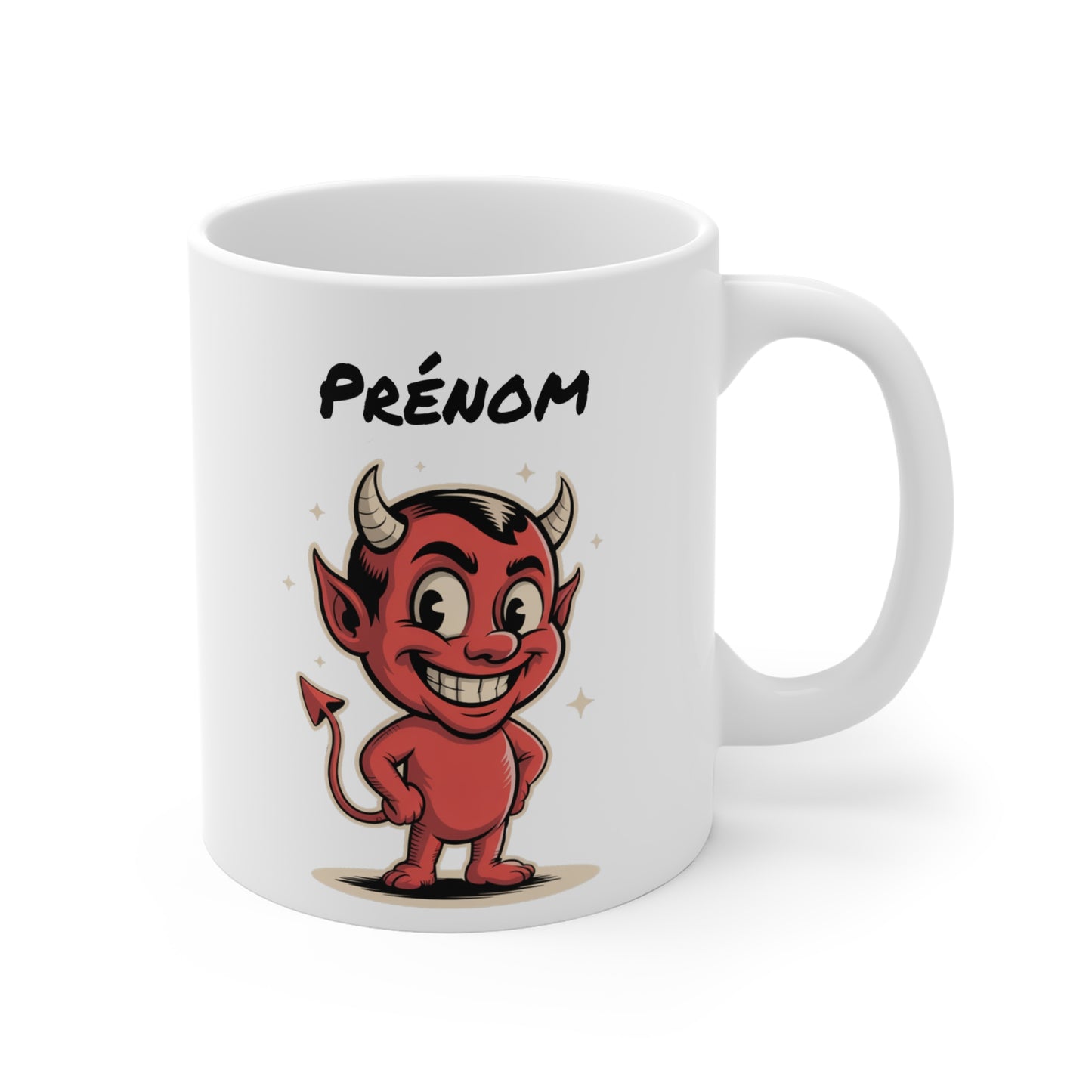 Tasse Personnalisable Petit Diable Rouge – Mug Humour Vintage Cartoon – Cadeau Drôle Original 325ml