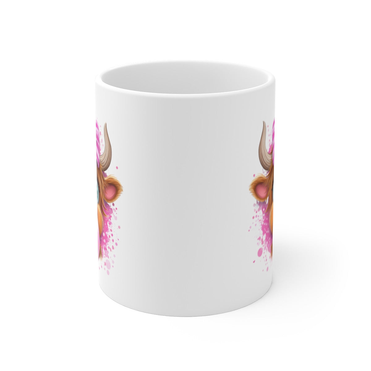 Tasse Vache Bubble Gum – Mug Kawaii Nœud Rose Drôle – Cadeau Animal Mignon 325ml