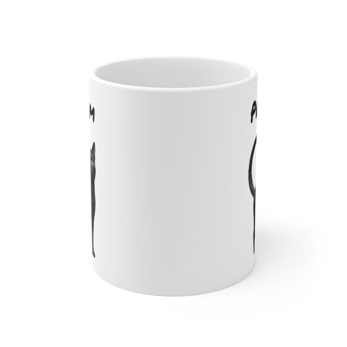 Mug Personnalisé Chat Noir – Tasse Céramique avec Prénom – Illustration Réaliste de Chat Noir aux Yeux Verts