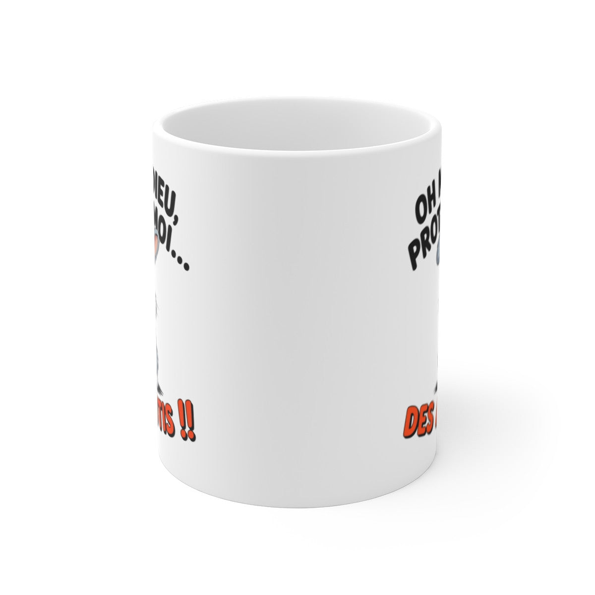 Mug Humour Lapin 325ml – Tasse Céramique Drôle “Protège-Moi des Abrutis” – Cadeau Original Sarcastique