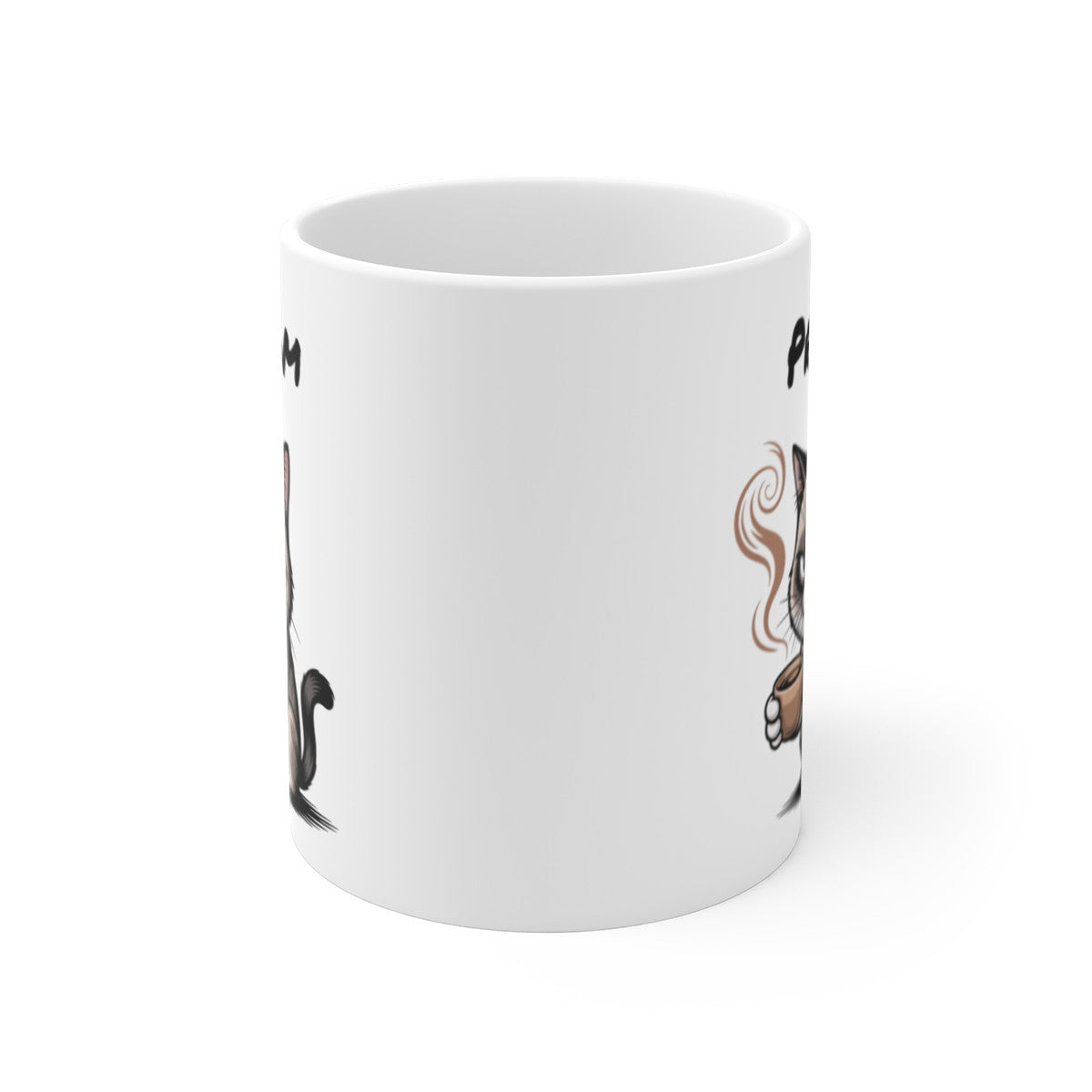 Tasse Personnalisable Chat Grognon 325ml – Mug Café du Matin avec Prénom – Cadeau Original Céramique