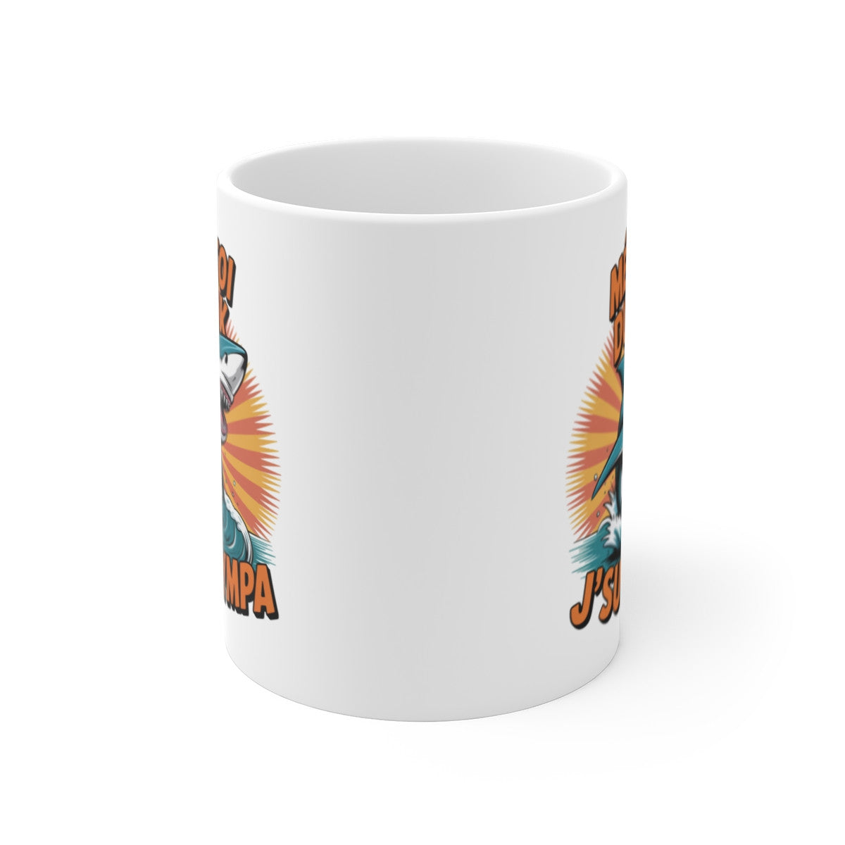 Tasse Requin 325ml – Mug Humour Français “Méfie-toi du Look J’suis Sympa” – Cadeau Drôle