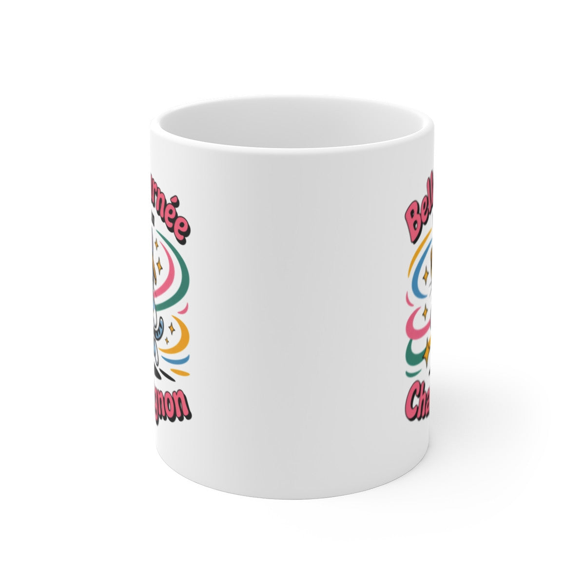 Tasse Chat Mignon 325ml – Mug Humour “Belle Journée” – Cadeau Original Amoureux des Chats Céramique