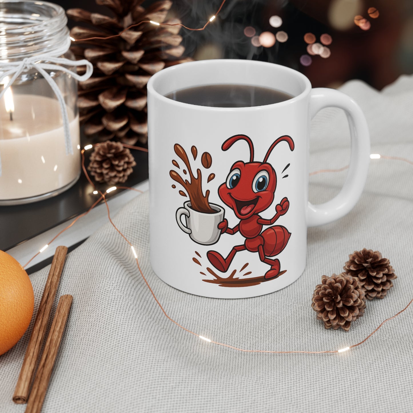 Tasse Fourmi Café – Mug Insecte Cartoon Rigolo Céramique 325ml – Cadeau Original pour Amateur de Café