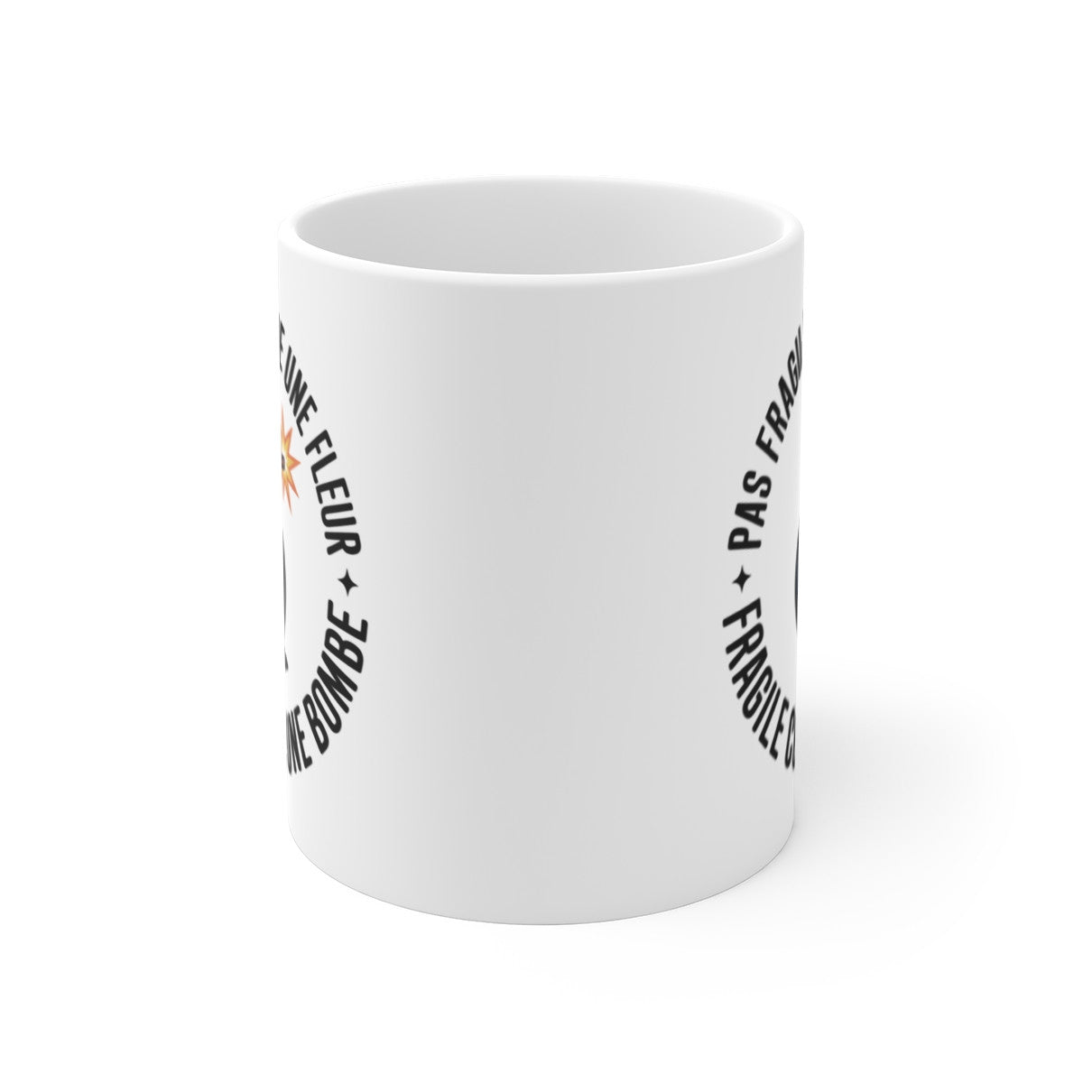 Mug Humour Citation – Tasse Céramique 325ml Pas Fragile comme une Fleur – Cadeau Original Punchline