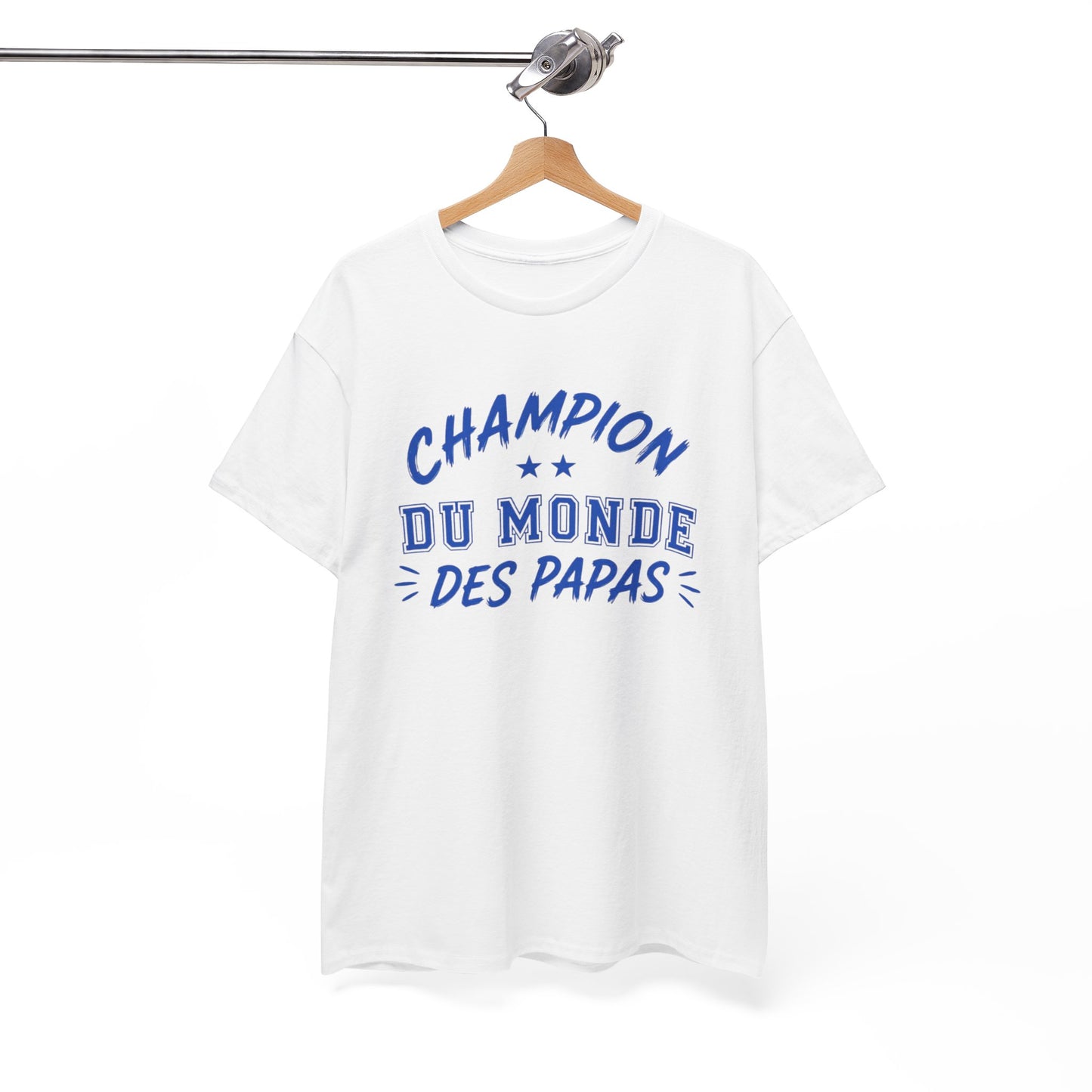T-Shirt Papa Humour – Champion du Monde des Papas – Tee Shirt Drôle Homme Cadeau Papa