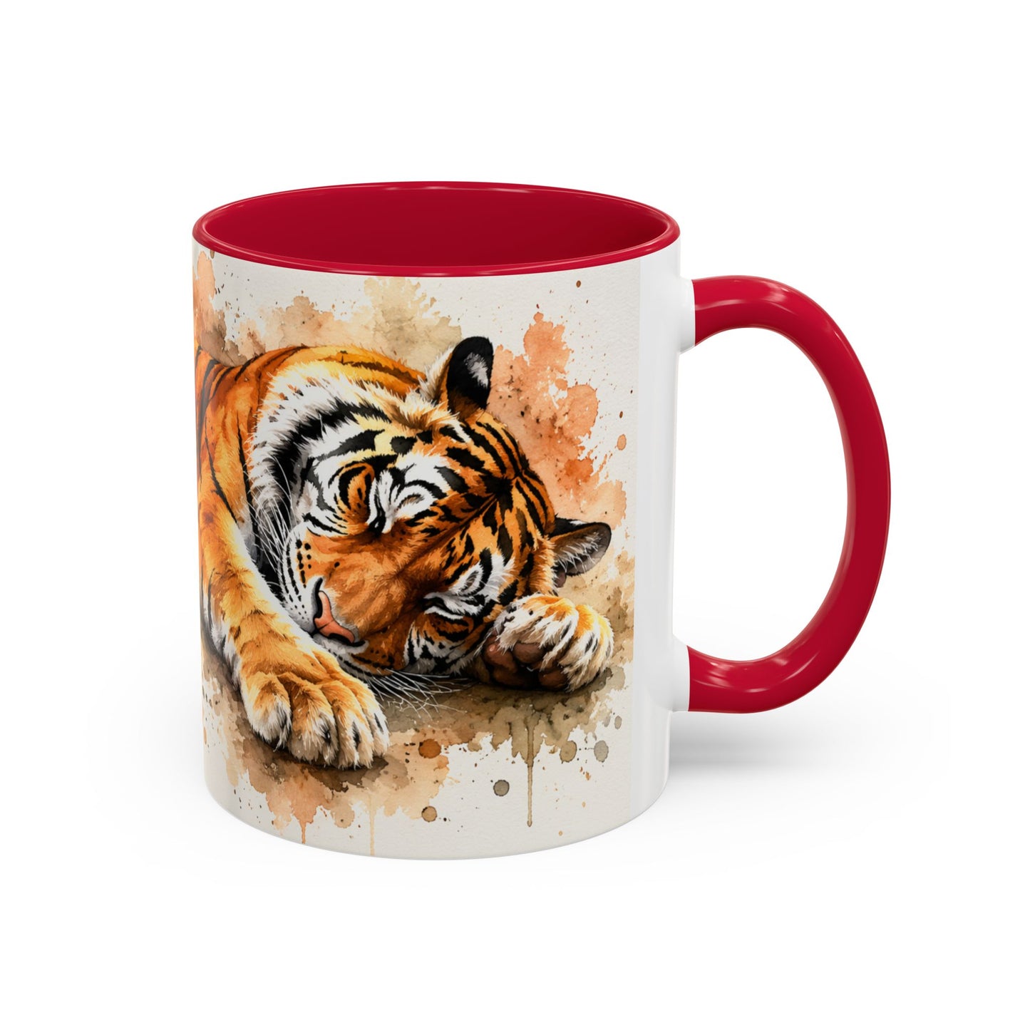 Tasse Tigre Aquarelle – Mug Tigre Endormi Relaxant – Cadeau Animal Sauvage Homme Femme 325ml