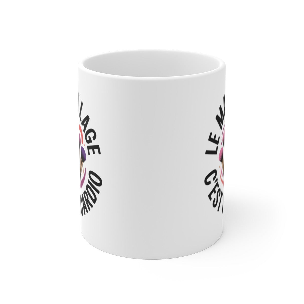 Mug Maquillage – Tasse Céramique 325ml « Le Maquillage C’est Mon Cardio » – Cadeau Beauté