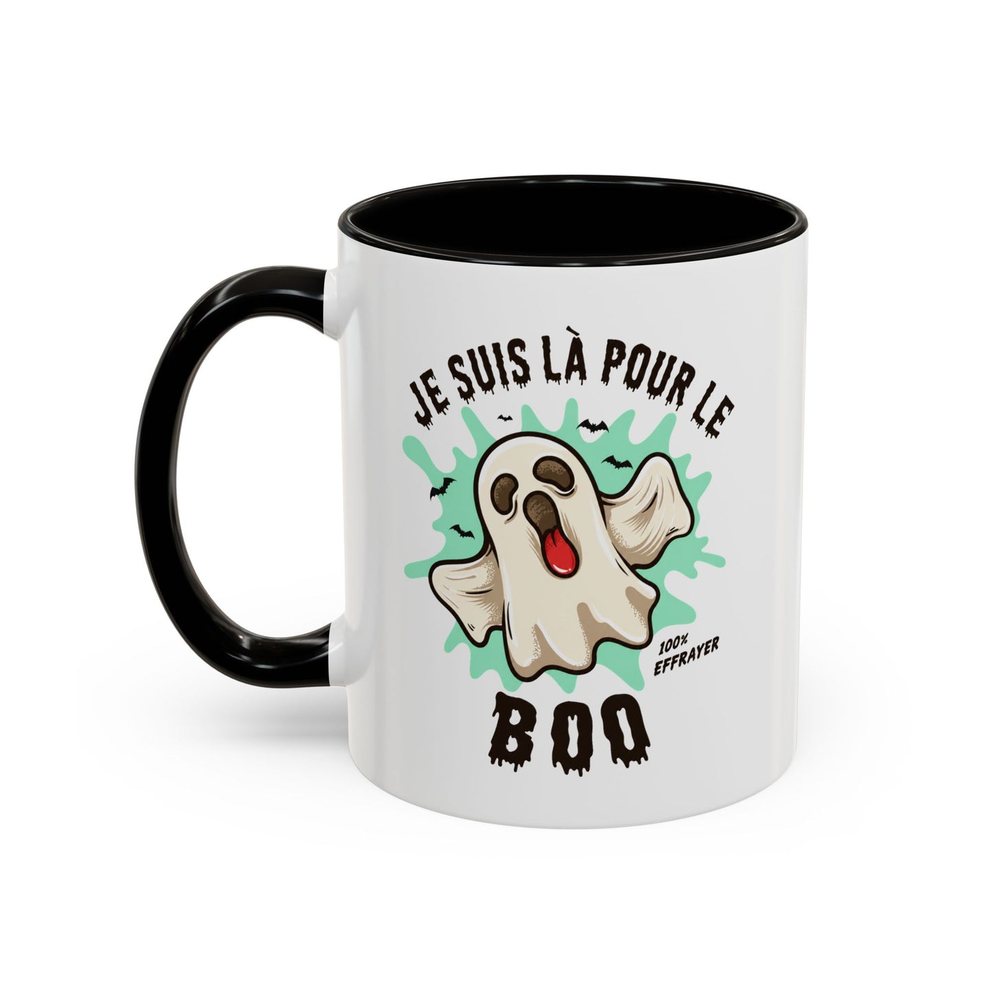 Mug Halloween Fantôme Humour – Tasse Effrayante Drôle Esprit Boo – Cadeau Halloween Homme et Femme Noir Bleu Rouge