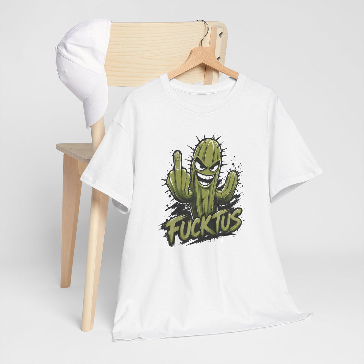 Tee Shirt Humour Homme – Cactus Fucktus Doigt d’Honneur – T-Shirt Drôle Provocateur Cadeau Homme
