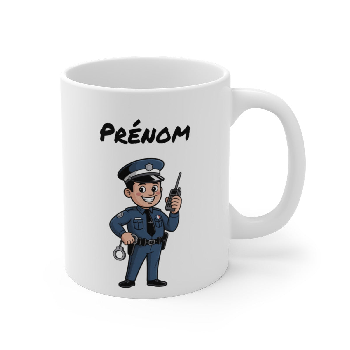 Tasse Personnalisable Policier 325ml – Mug Céramique Cartoon avec Prénom – Cadeau Original