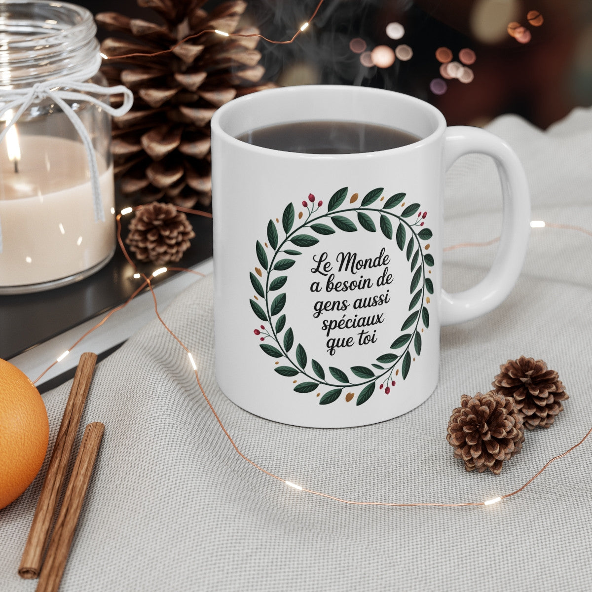 Tasse Citation Inspirante 325ml – Mug Céramique Message Positif “Le monde a besoin de gens spéciaux comme toi”