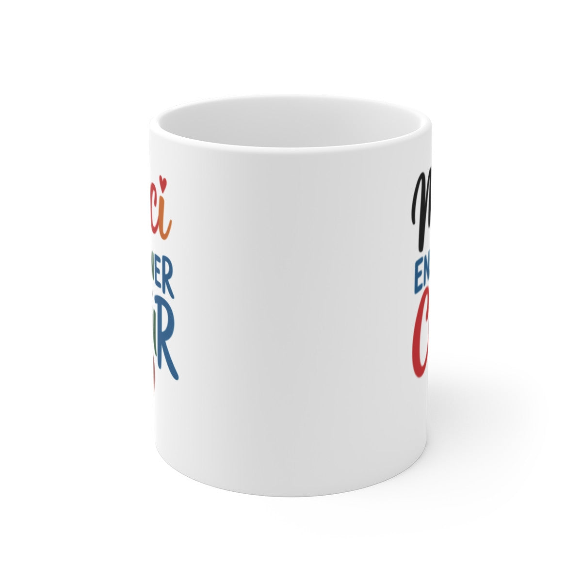 Tasse Merci Professeur 325ml – Mug Céramique “Merci de m’enseigner avec le cœur” – Cadeau Original Maître Maîtresse