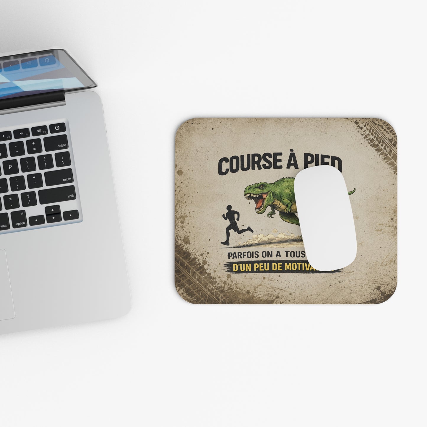 Tapis de Souris 22x18cm Humour Course à Pied Motivation Dinosaure Cadeau Homme Femme Running Sport Bureau