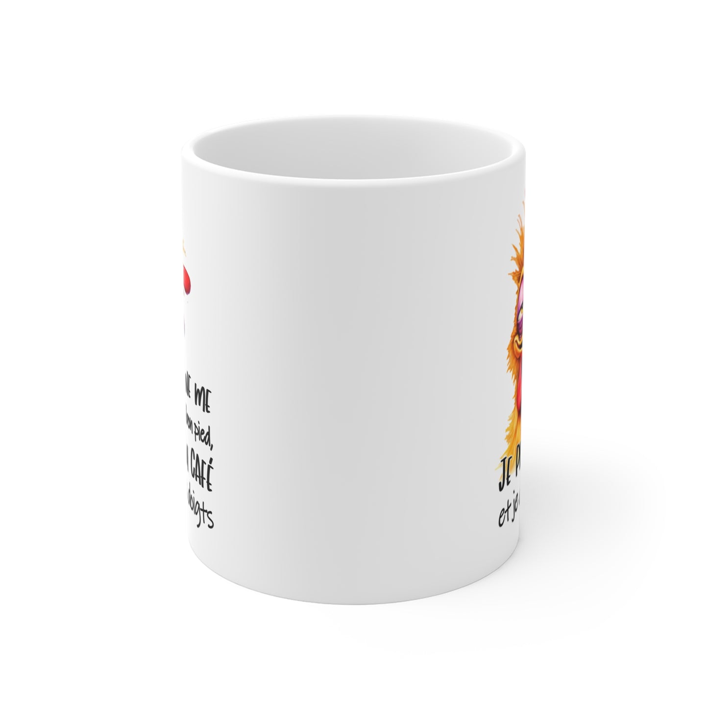 Tasse Je Ne Me Lève Pas Du Bon Pied Je Prends Du Café Et Je Croise Les Doigts – Mug Humour Poulet Drôle – Cadeau Homme Femme 325ml