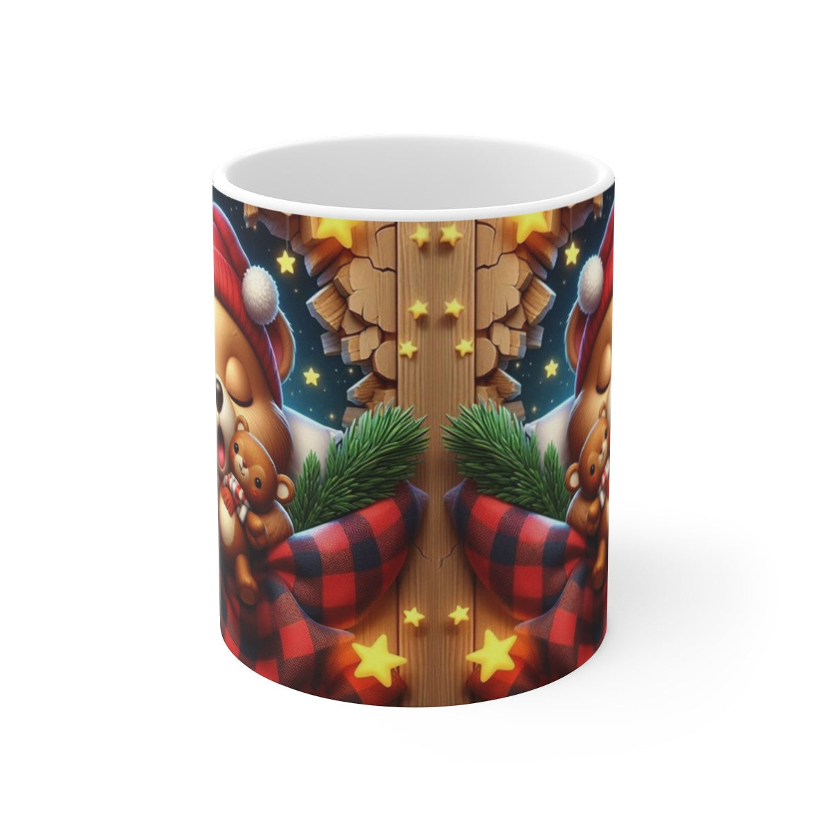 Tasse Ourson Hiver – Mug Céramique 325ml – Cadeau Cocooning Noël Animaux Mignons