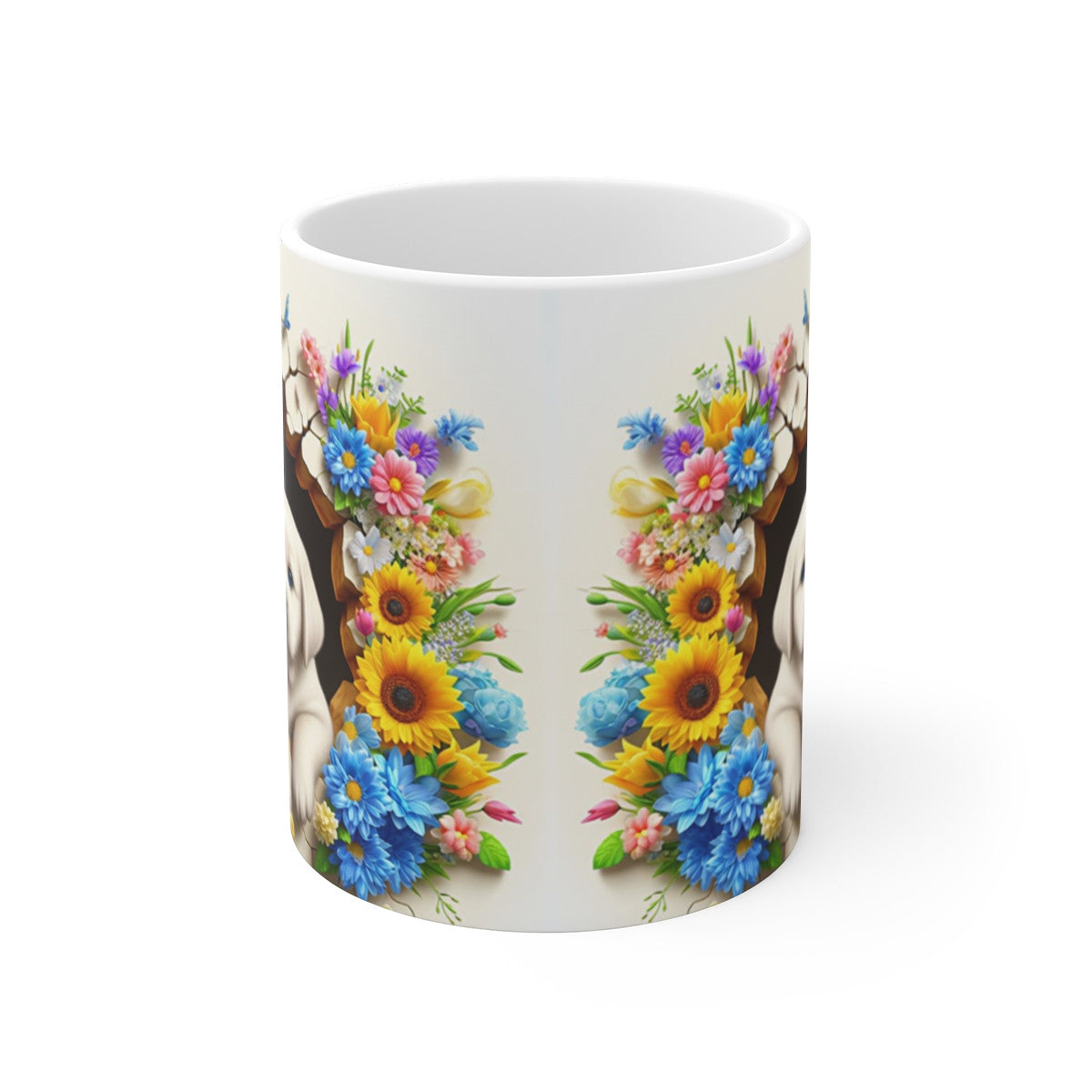 Tasse Céramique Labrador et Fleurs – Mug Chien Mignon Papillons – Cadeau Animaux Bohème 325ml
