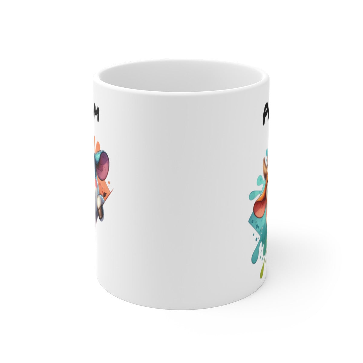 Tasse Personnalisable Vache Mignonne – Mug Prénom Illustration Colorée – Cadeau Animal Rigolo Bohème 325ml