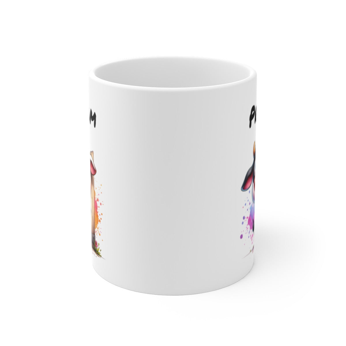 Tasse Personnalisable Vache Rigolote – Mug Prénom Illustration Colorée – Cadeau Animal Ferme Amusant 325ml