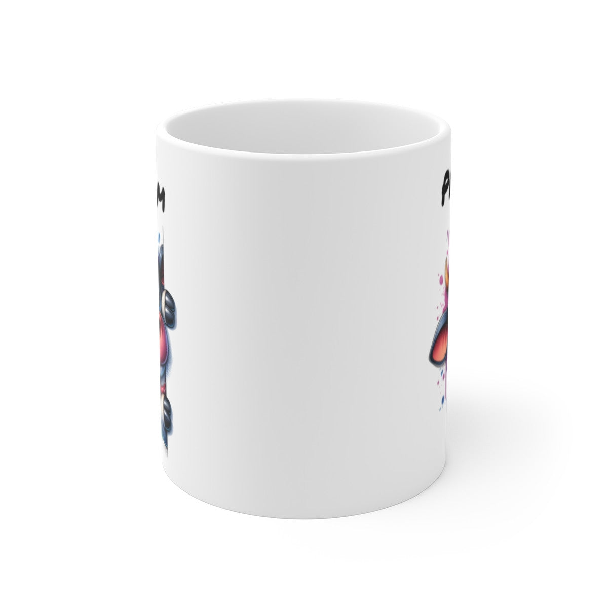 Tasse Personnalisable Vache Tachetée – Mug Prénom Illustration Colorée – Cadeau Animal Ferme Adorable 325ml