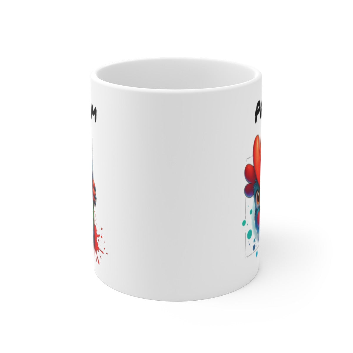 Tasse Personnalisable Coq Mignon – Mug Prénom Illustration Colorée – Cadeau Animal Ferme Rigolo 325ml