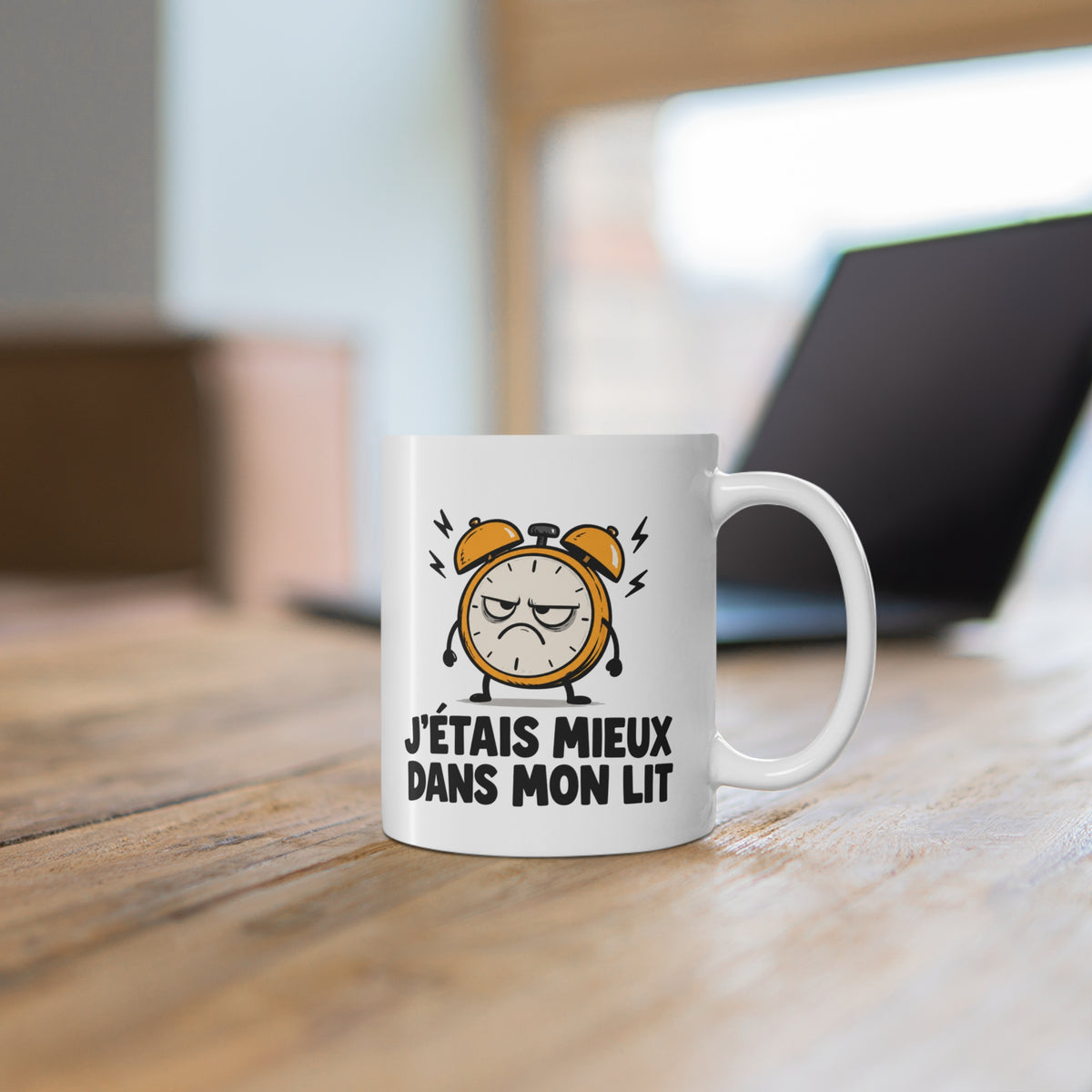 Mug Humour Sommeil – J’étais Mieux Dans Mon Lit – Tasse Réveil Fatigué – Cadeau Drôle Homme Femme