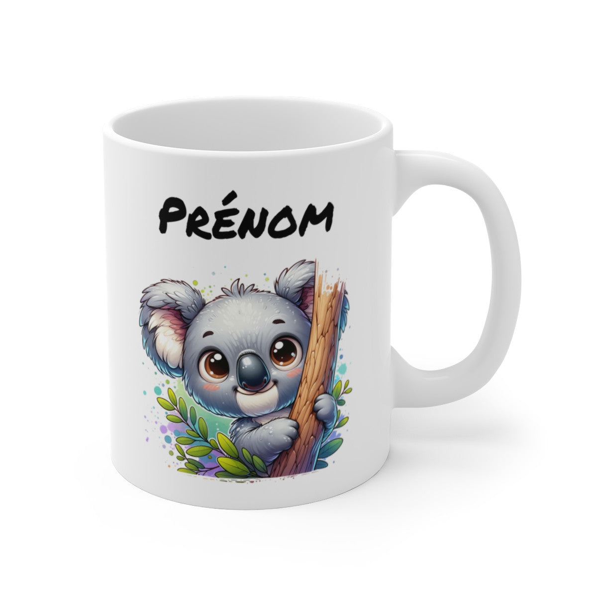 Tasse Personnalisable Koala Mignon – Mug Prénom Animal Australien – Cadeau Original 325ml