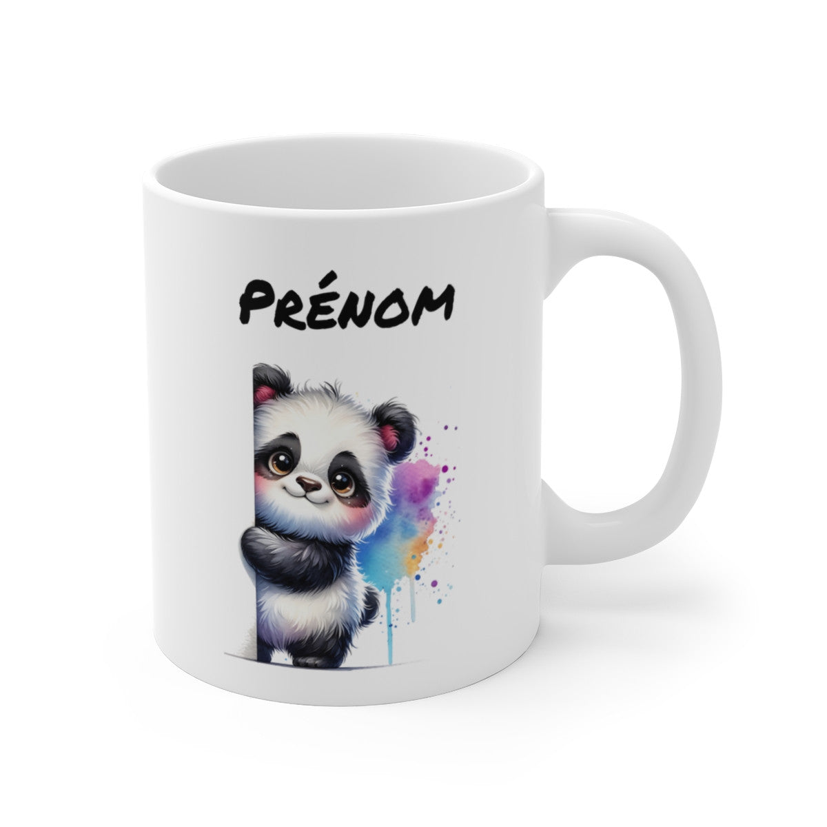 Tasse Panda Mignon Personnalisable – Mug Kawaii avec Prénom – Cadeau Original 325ml