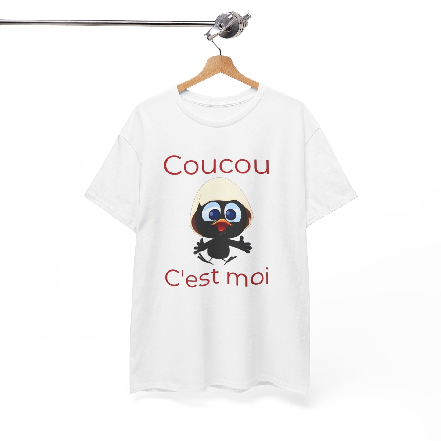 T-Shirt Calimero Cartoon Humour – Coucou C’est Moi Rouge – Tee Shirt Vintage Drôle Homme Femme