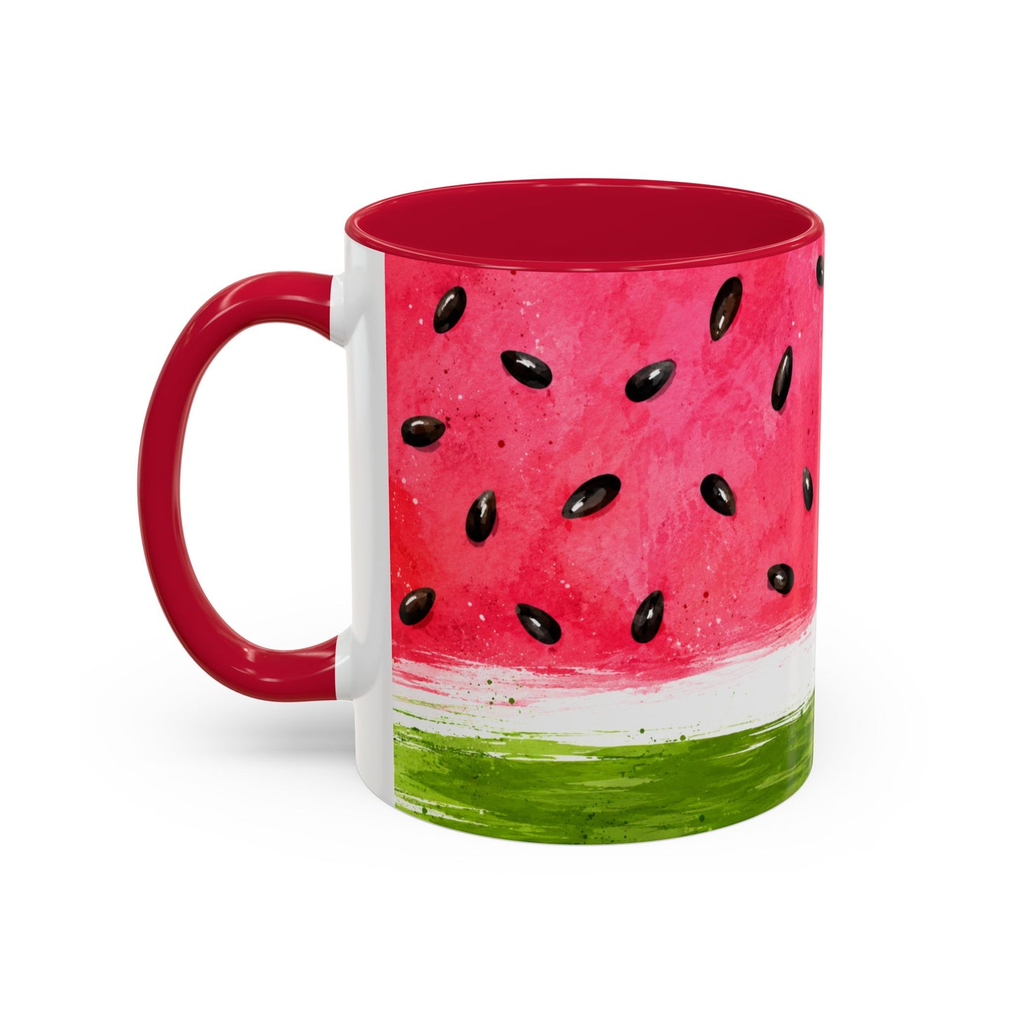 Tasse Pastèque Aquarelle – Mug Fruit Rouge et Vert – Cadeau Été Gourmand Homme Femme 325ml