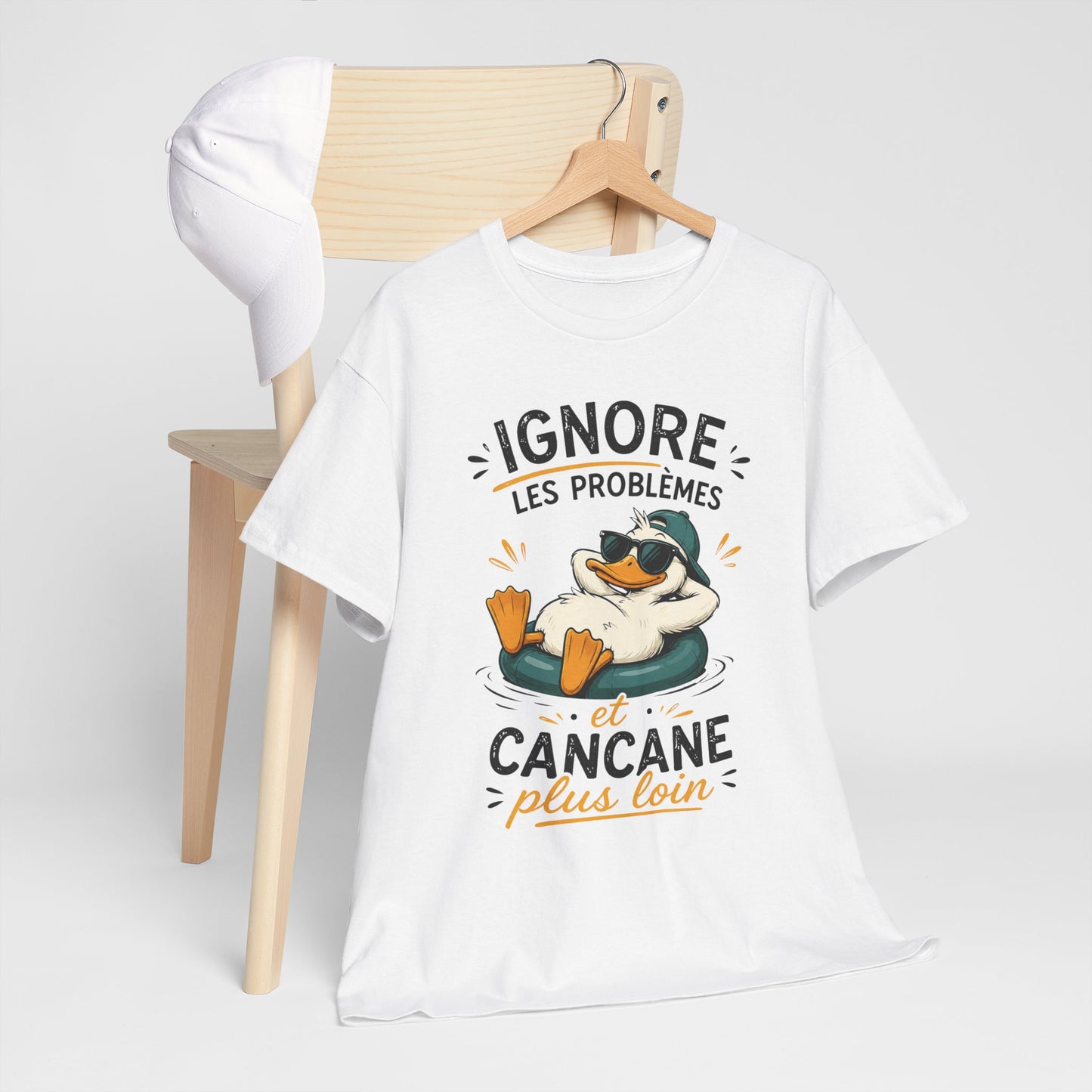 T-Shirt Ignore Les Problèmes Et Cancane Plus Loin – Tee Shirt Canard Humoristique – Cadeau Original Homme Femme