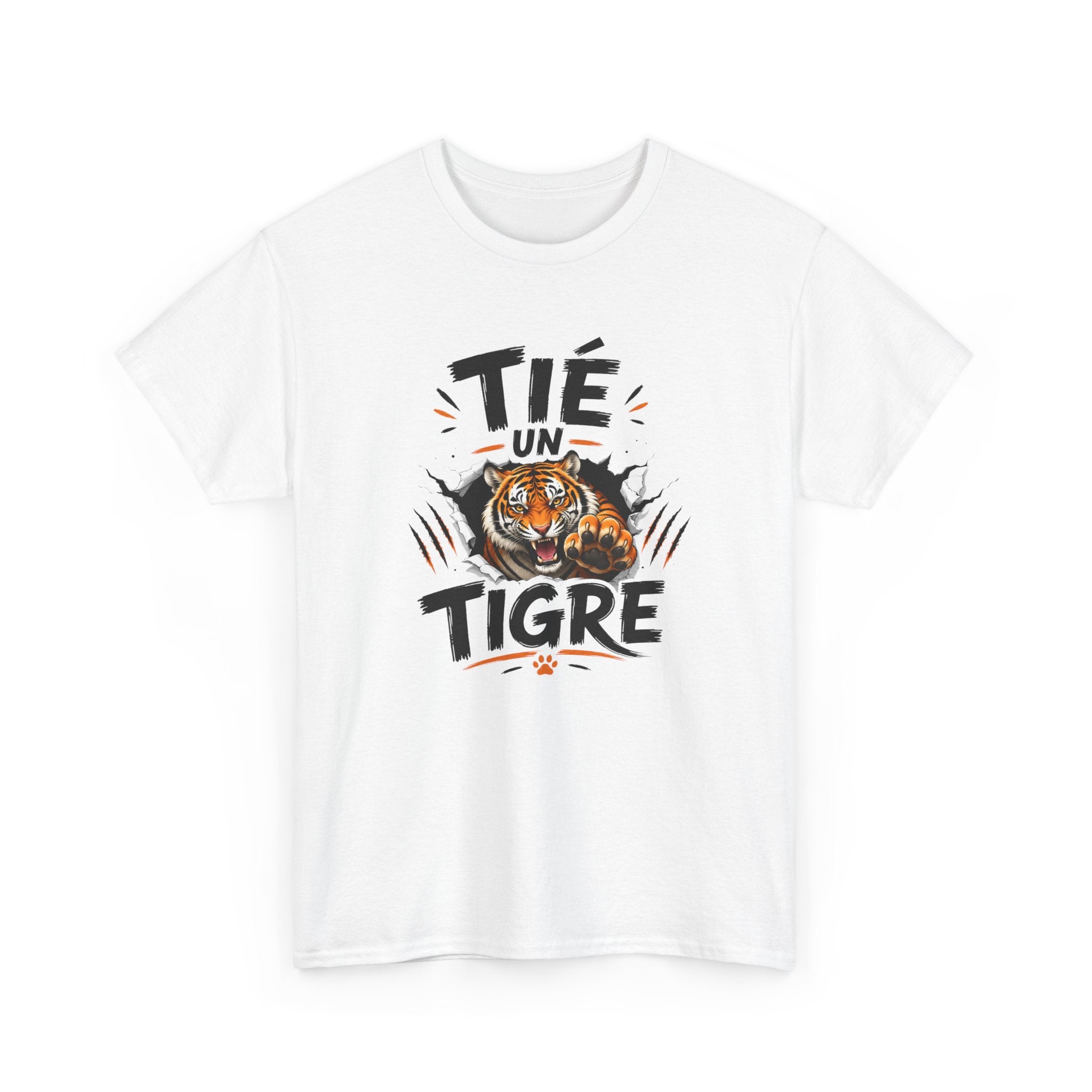 T-Shirt Tié un Tigre Humour Marseille Homme Femme – Expression Marseillaise Drôle – Tee Shirt Tigre Style Urbain