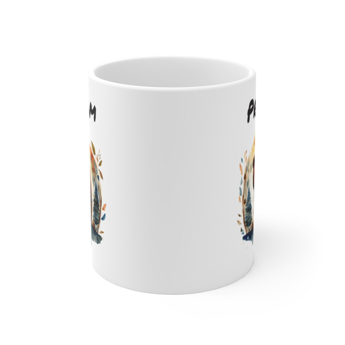 Mug Personnalisé Ours Aquarelle 325ml – Tasse Céramique Prénom Design Nature Forêt – Cadeau Animal Sauvage