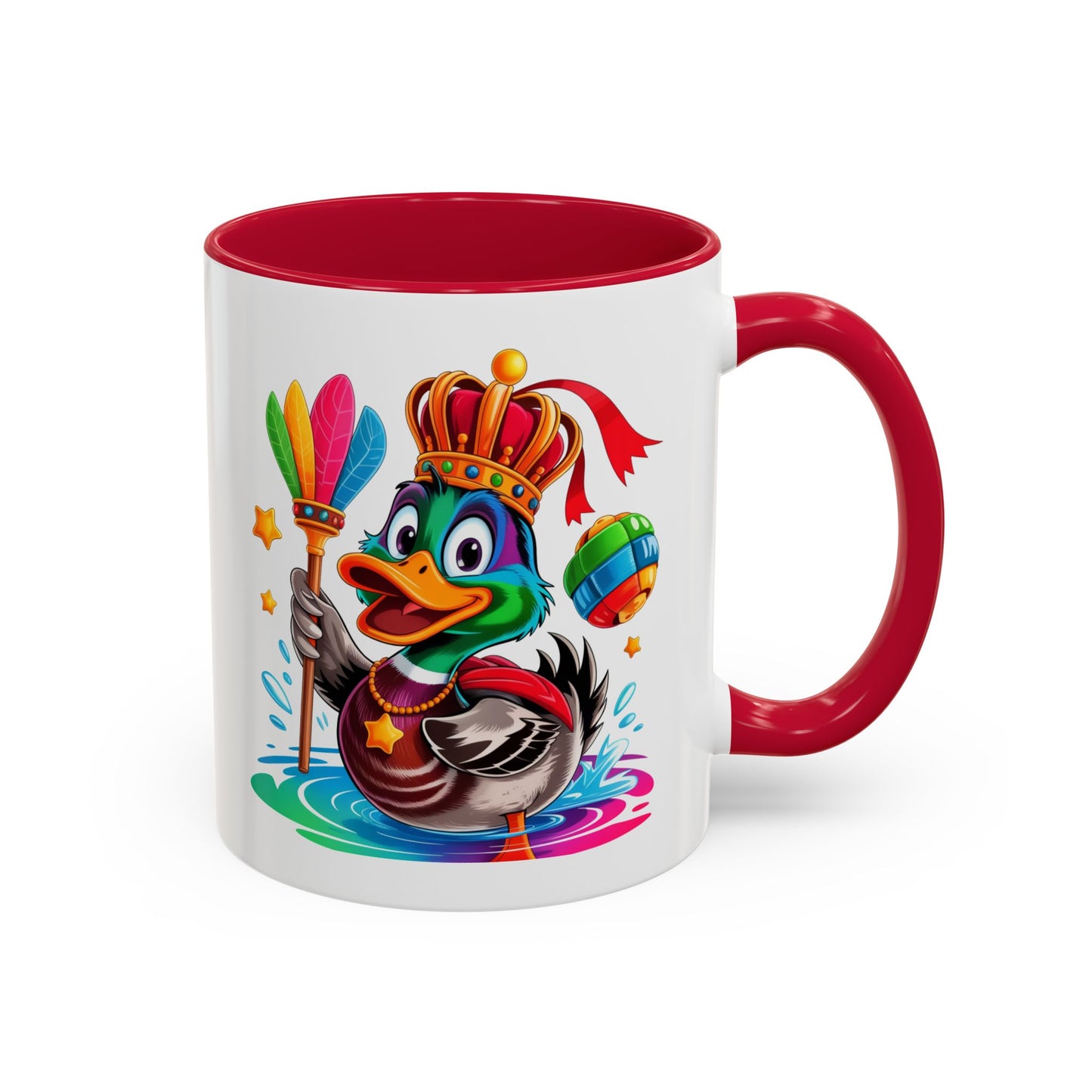 Mug Canard Roi Kawaii avec Couronne et Sceptre – Tasse Colorée et Originale Cadeau Amoureux des Animaux – Céramique 325ml